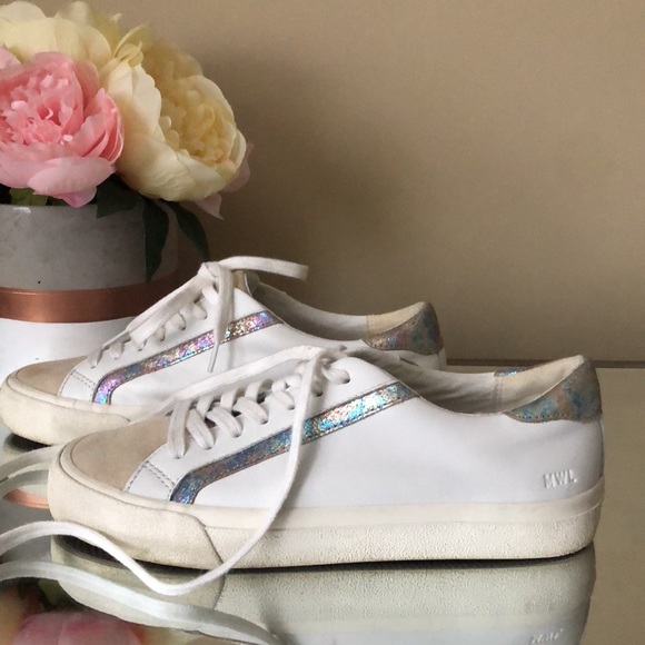 MADEWELL Sidewalk Low-Top Sneakers in Iridescent Leather - Picture 3 of 7